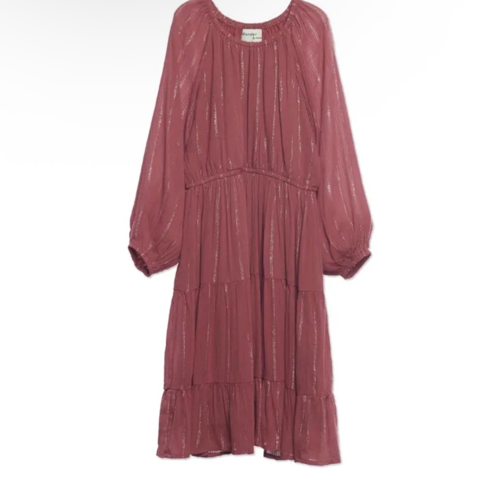 WANDER & WONDER 
Aicha Lurex Dress | color:guava lurex